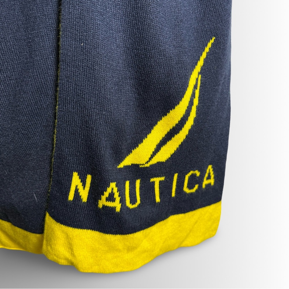 Nautica Unisex Navy Blue & Yellow Scarf, Soft, Ultra Long! - Picture 4 of 4